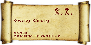 Kövesy Károly névjegykártya