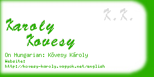 karoly kovesy business card